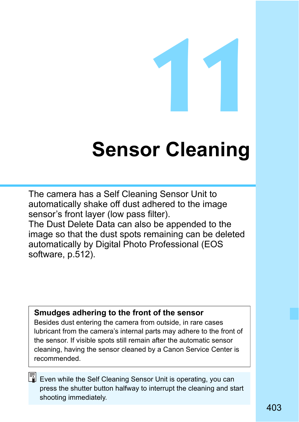 Sensor cleaning | Canon EOS 80D User Manual | Page 403 / 526