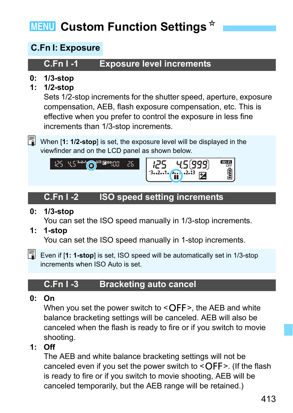 Custom function settings, P.413, 3custom function settings n | Canon EOS 80D User Manual | Page 413 / 526
