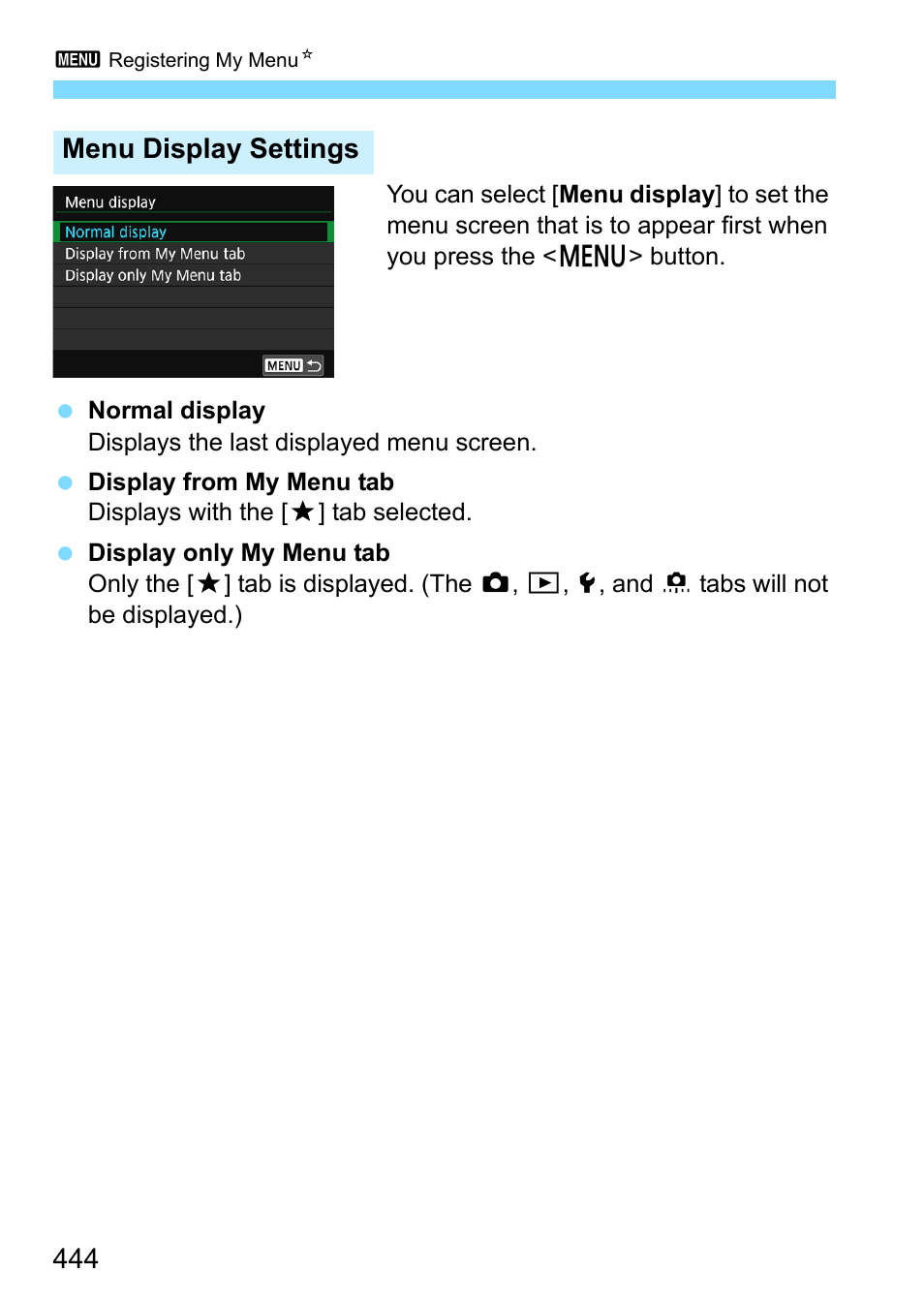 Menu display settings | Canon EOS 80D User Manual | Page 444 / 526