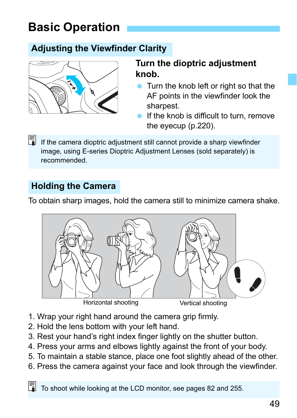 Basic operation, Nob (p.49) | Canon EOS 80D User Manual | Page 49 / 526