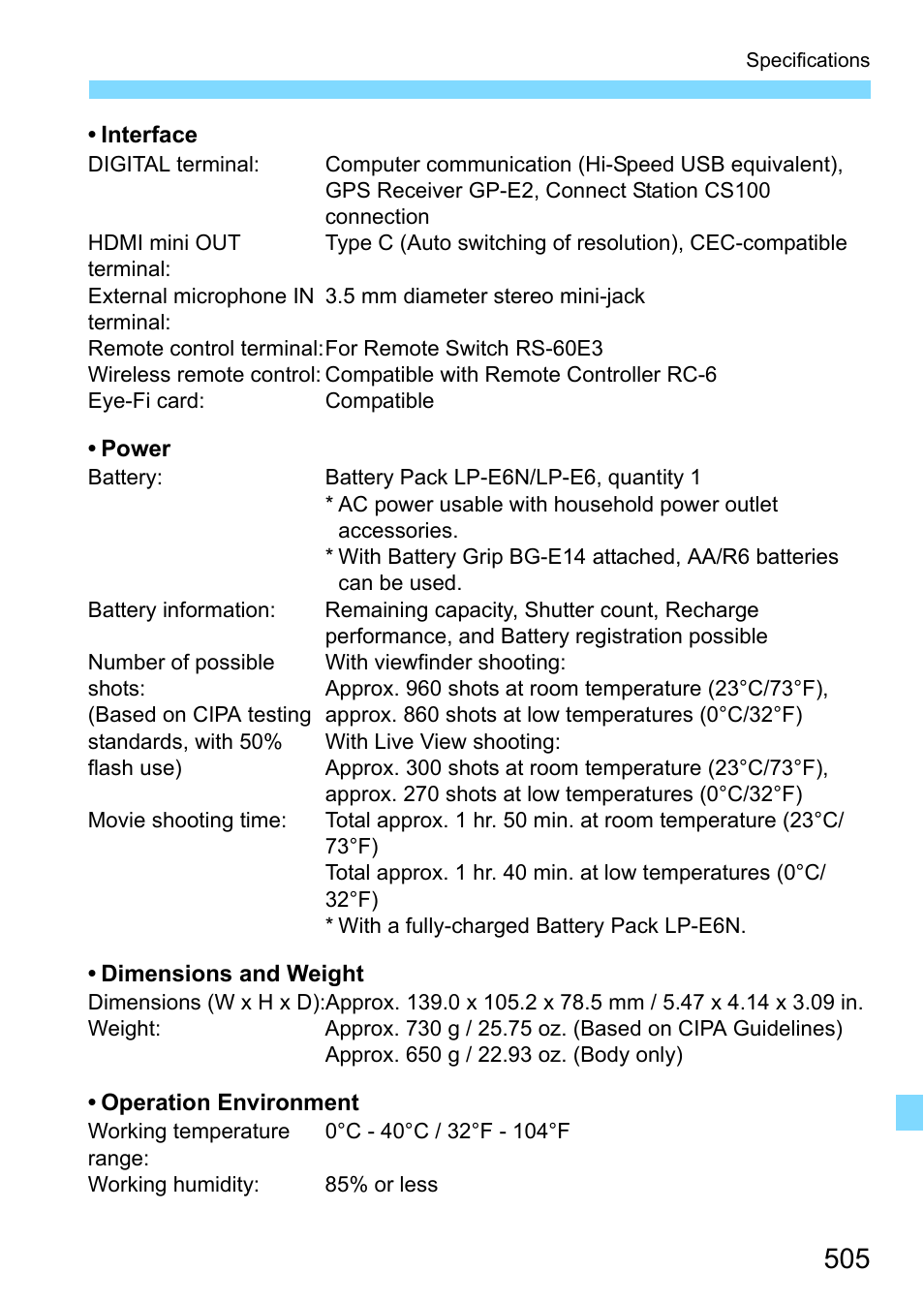 Canon EOS 80D User Manual | Page 505 / 526