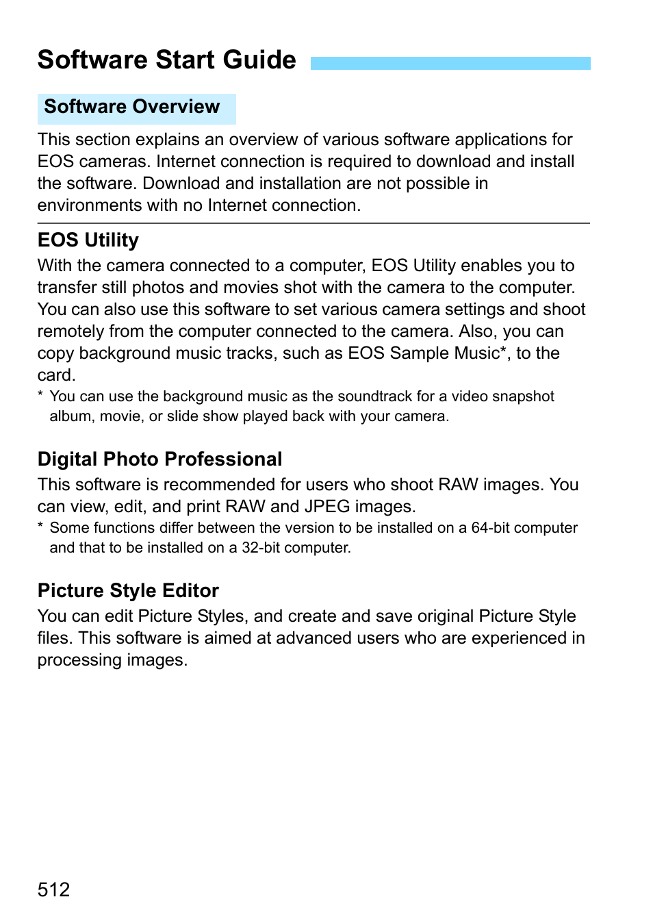 Software start guide, P.512 | Canon EOS 80D User Manual | Page 512 / 526
