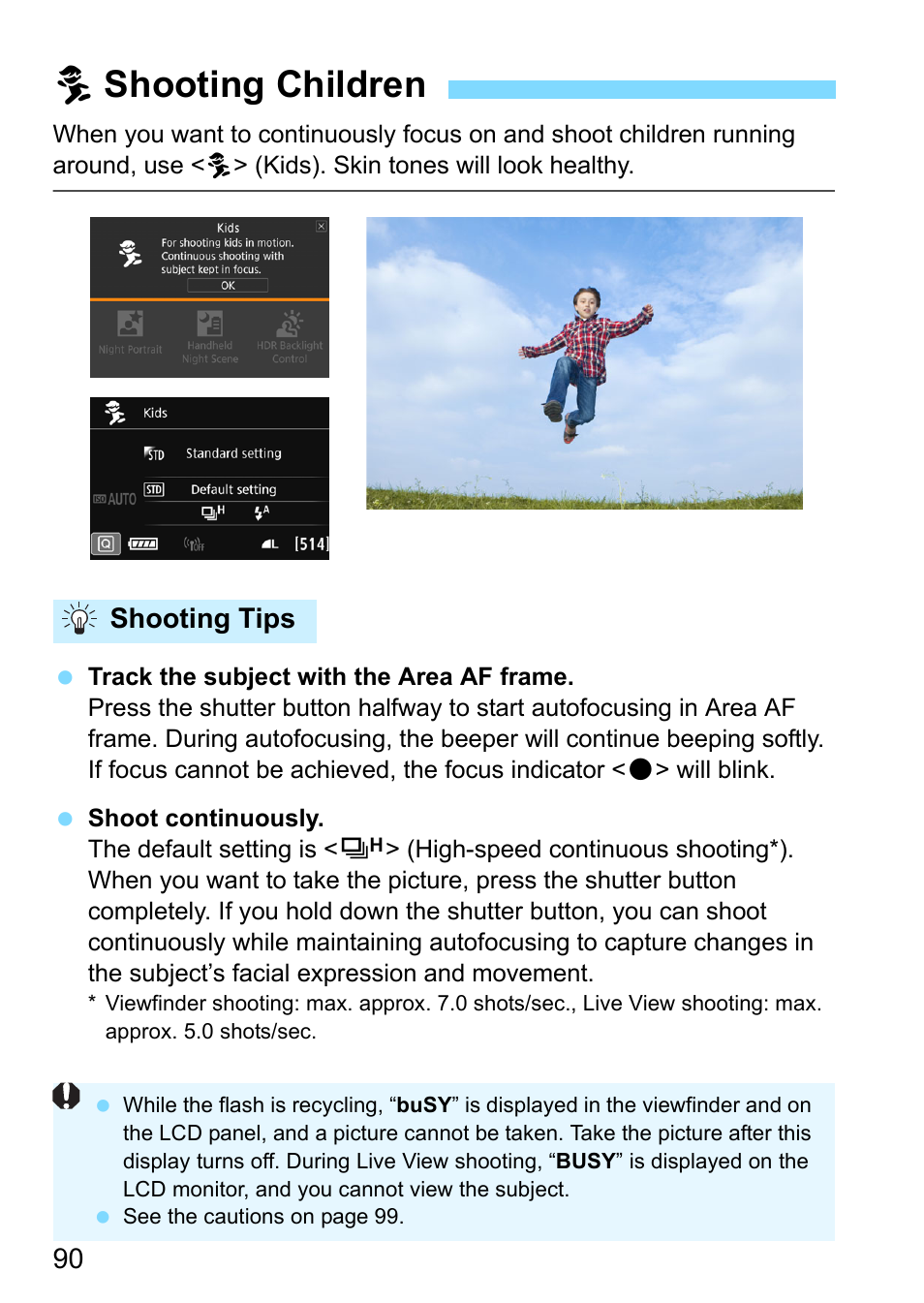 Shooting children, P.90), P.90 | Cshooting children | Canon EOS 80D User Manual | Page 90 / 526
