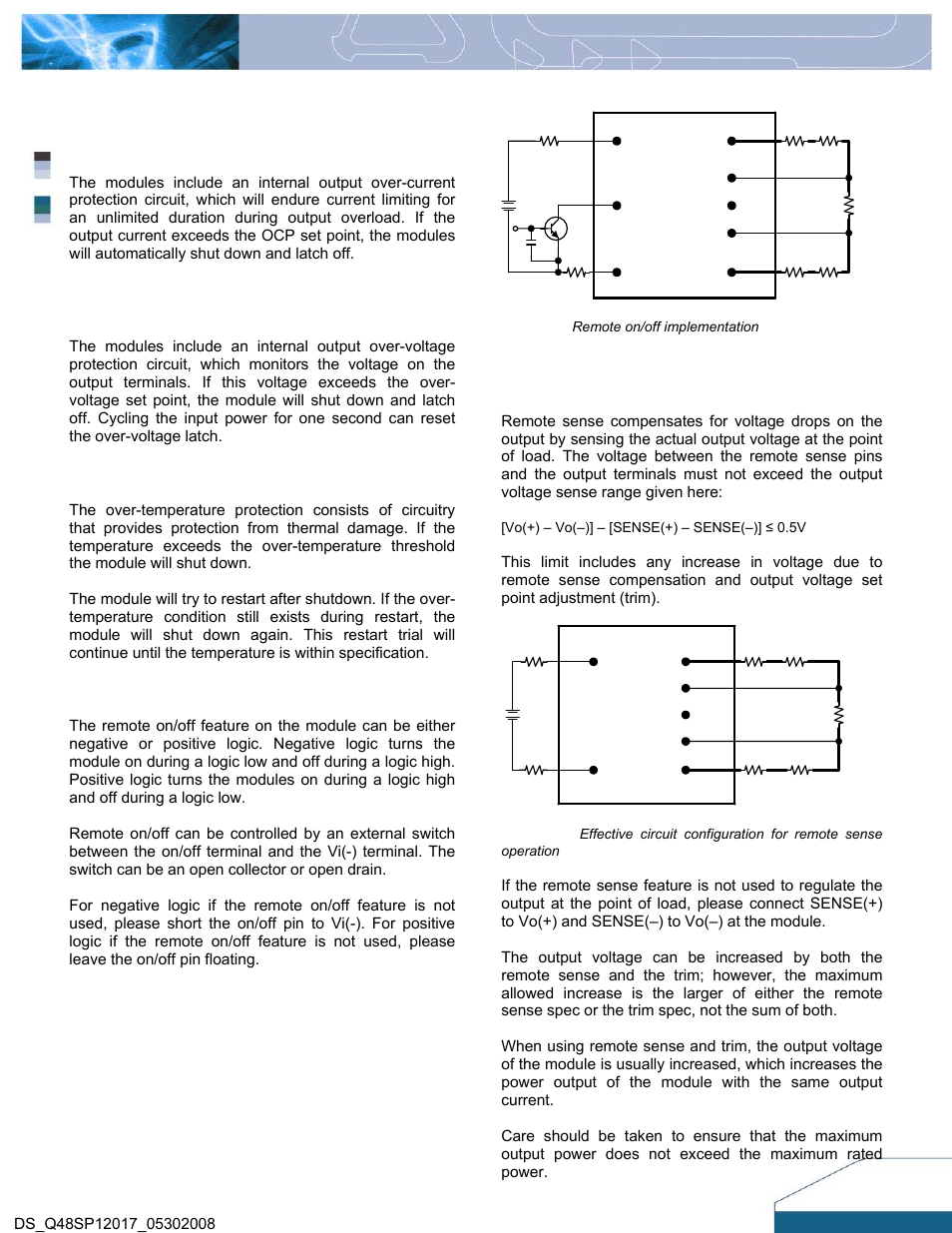 Features descriptions | Delta Electronics Q48SP User Manual | Page 8 / 14