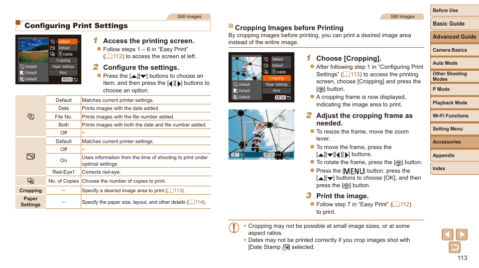 Print using printer functions, Configuring print settings | Canon IXUS 180 User Manual | Page 113 / 143