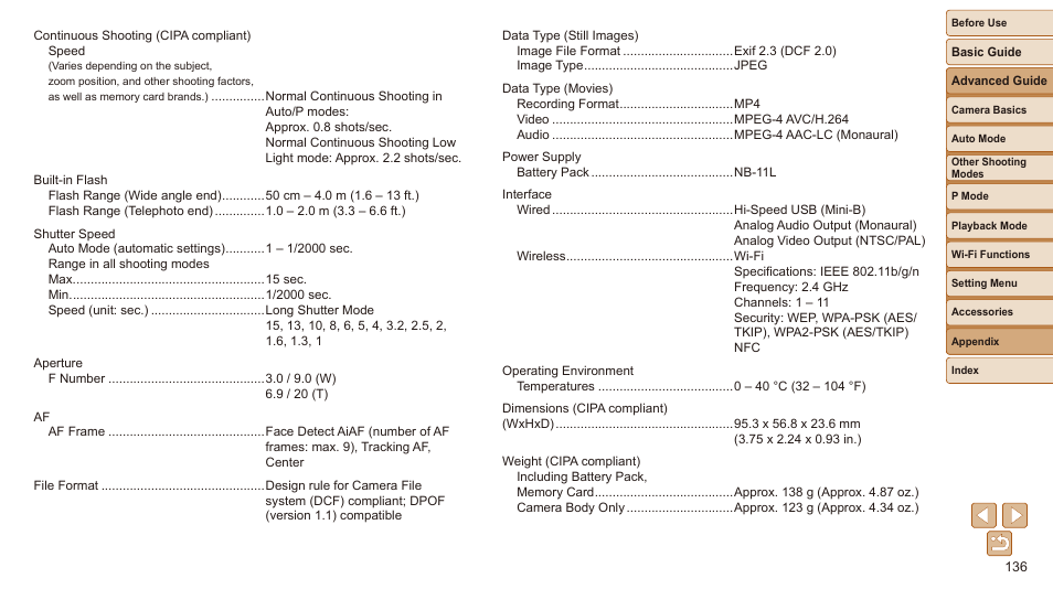 Canon IXUS 180 User Manual | Page 136 / 143