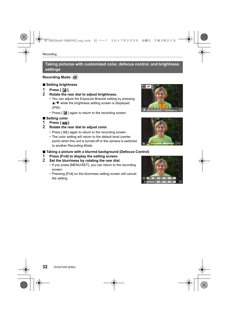 Panasonic Lumix GH5 User Manual | Page 32 / 128