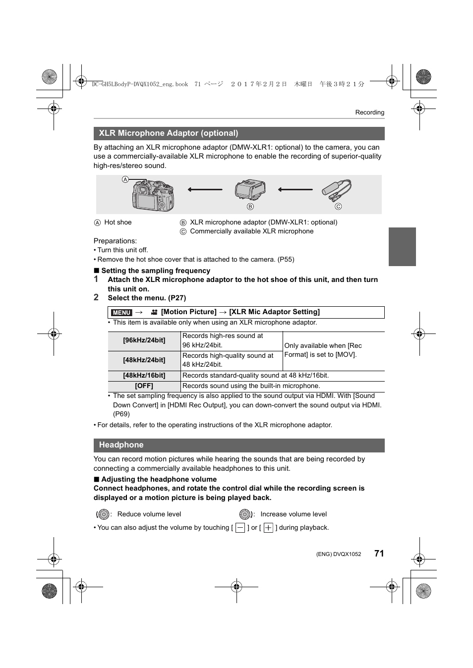 Panasonic Lumix GH5 User Manual | Page 71 / 128