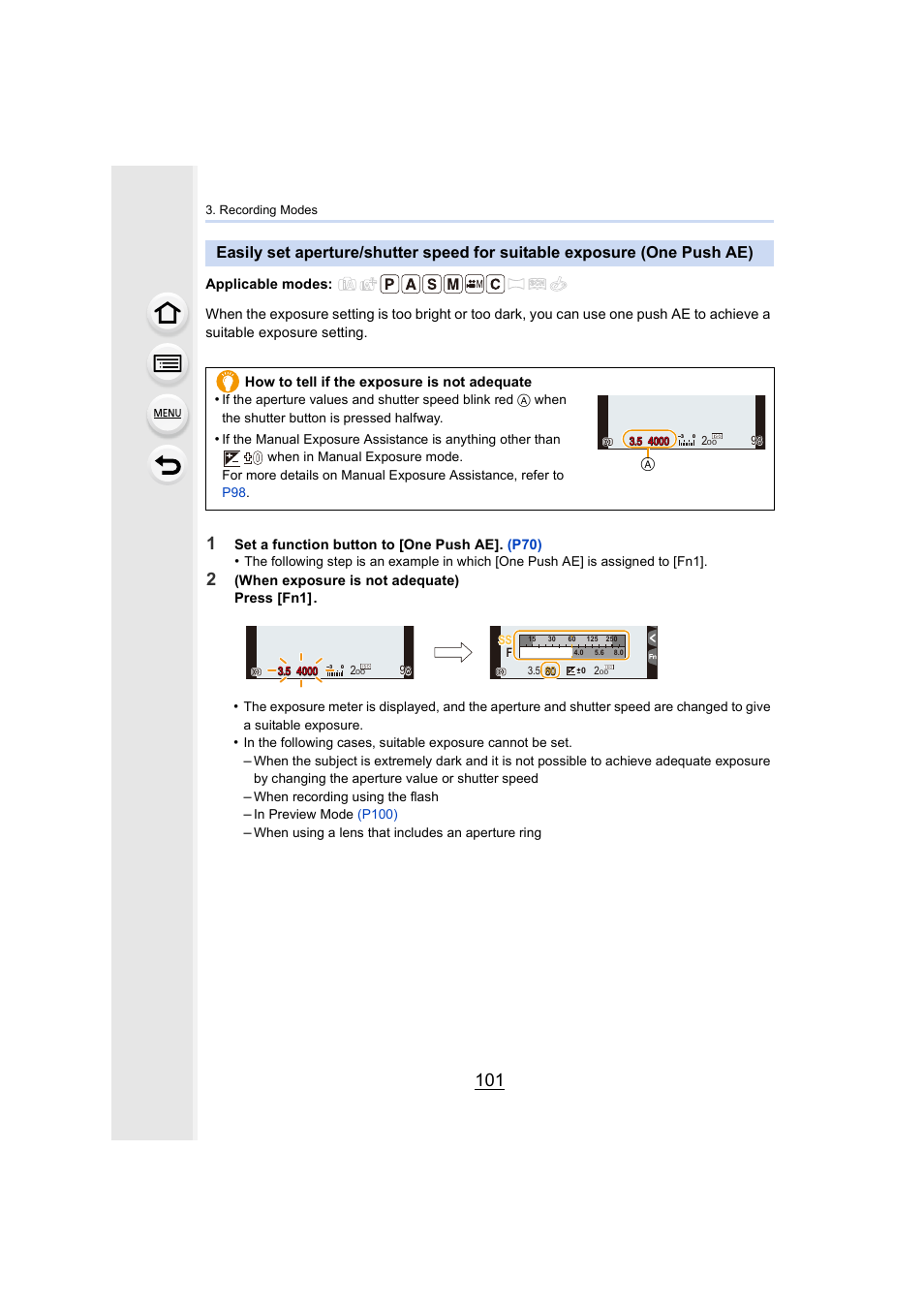 P101, P101) | Panasonic Lumix DMC-G7 body User Manual | Page 101 / 411