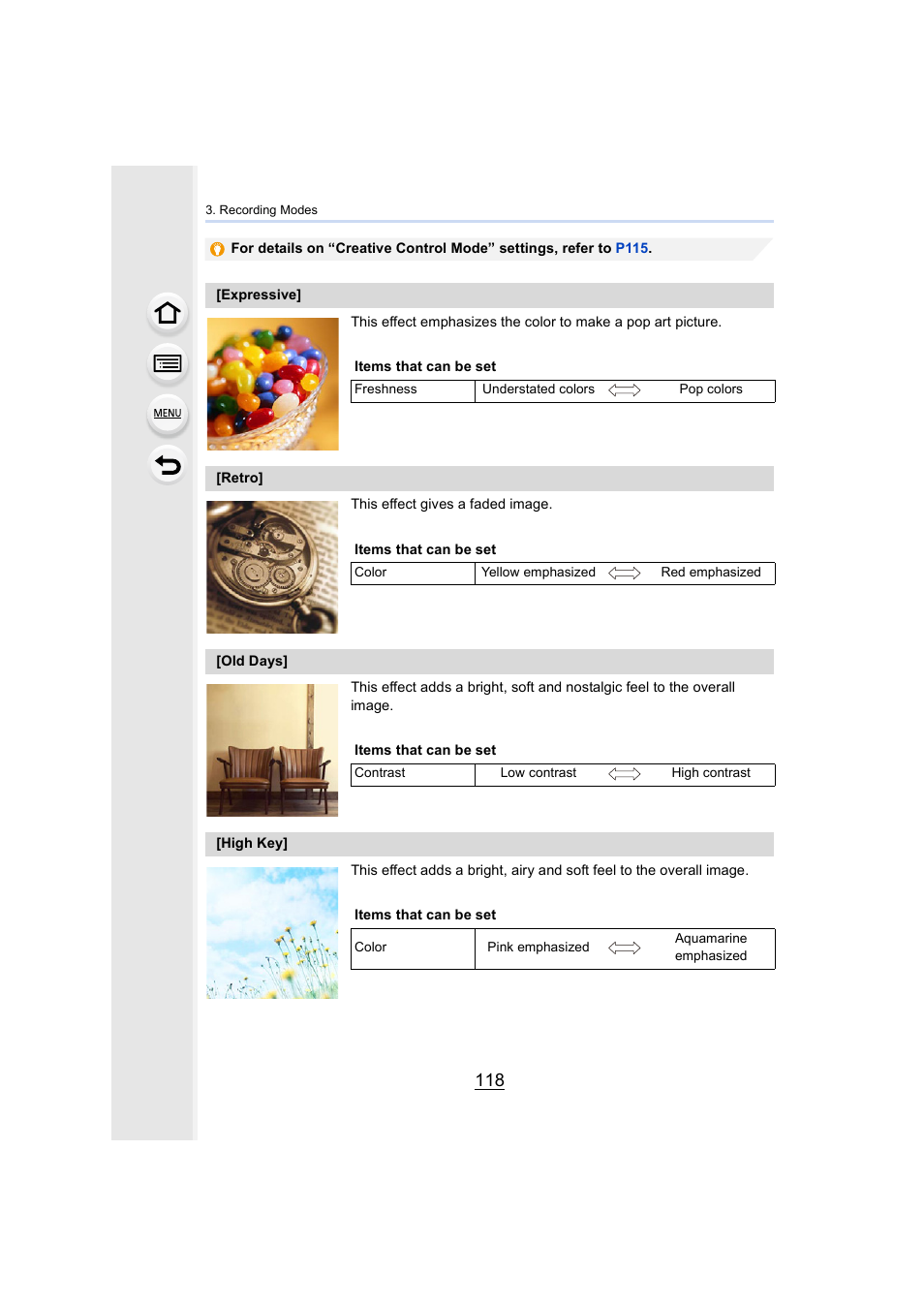 Items that, Can be set | Panasonic Lumix DMC-G7 body User Manual | Page 118 / 411