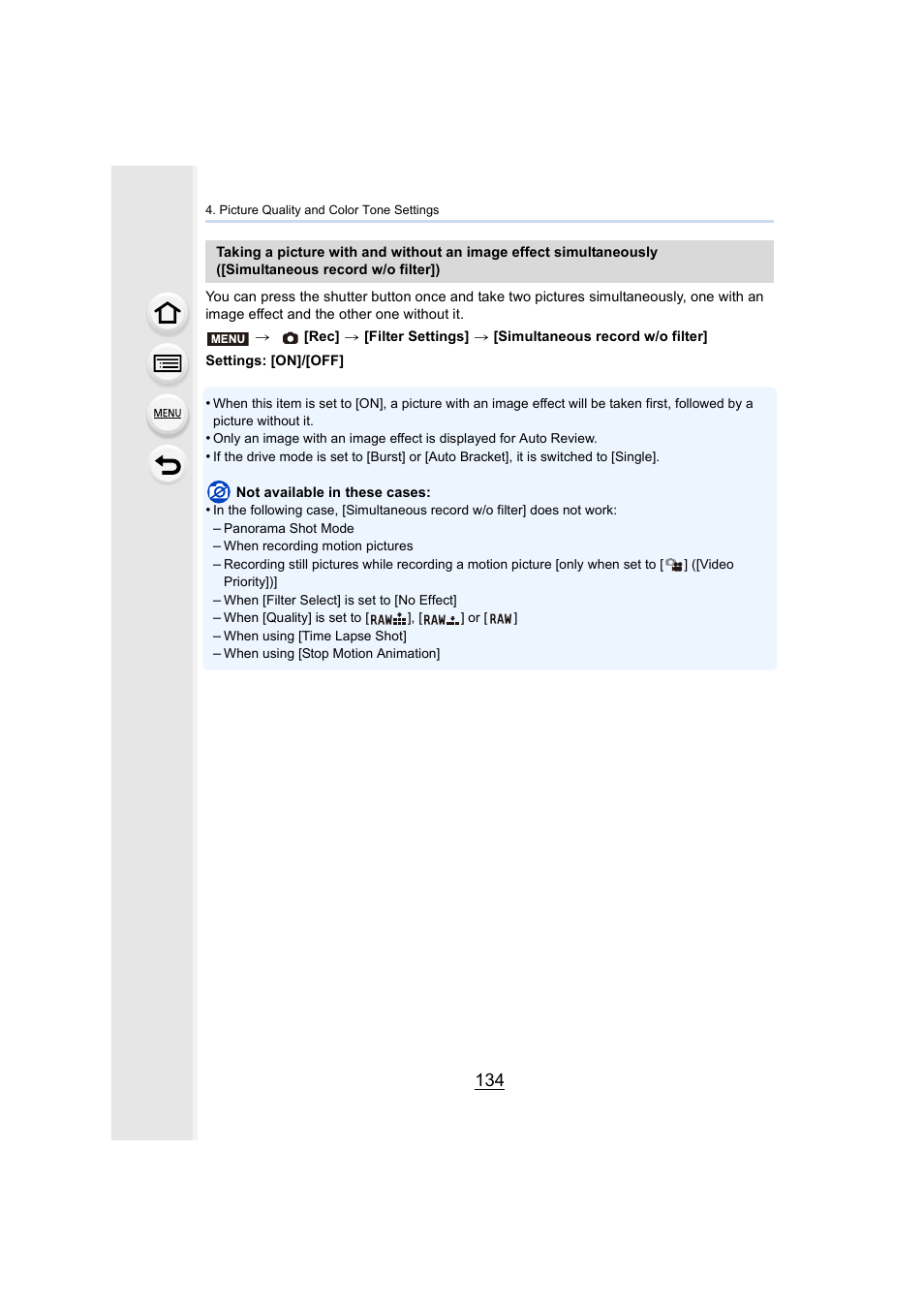 P134) | Panasonic Lumix DMC-G7 body User Manual | Page 134 / 411