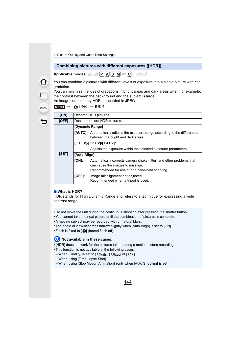 P144, P144) | Panasonic Lumix DMC-G7 body User Manual | Page 144 / 411