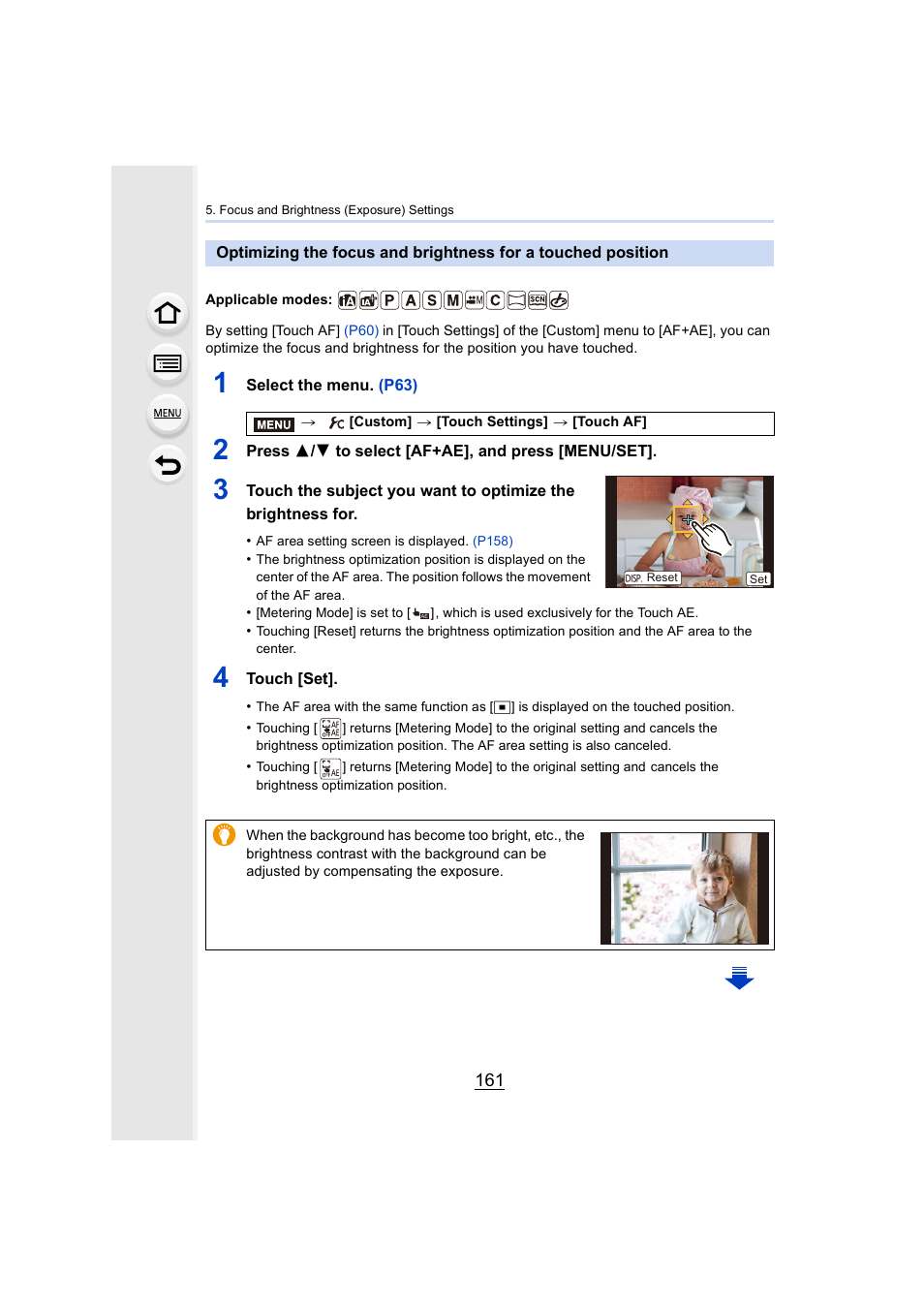 P161) | Panasonic Lumix DMC-G7 body User Manual | Page 161 / 411