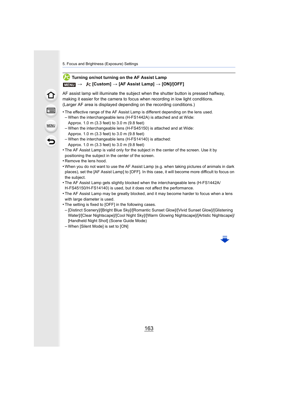 Sist lamp, P163) | Panasonic Lumix DMC-G7 body User Manual | Page 163 / 411