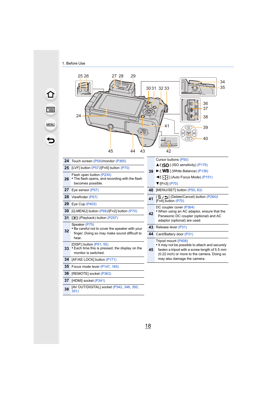 Panasonic Lumix DMC-G7 body User Manual | Page 18 / 411