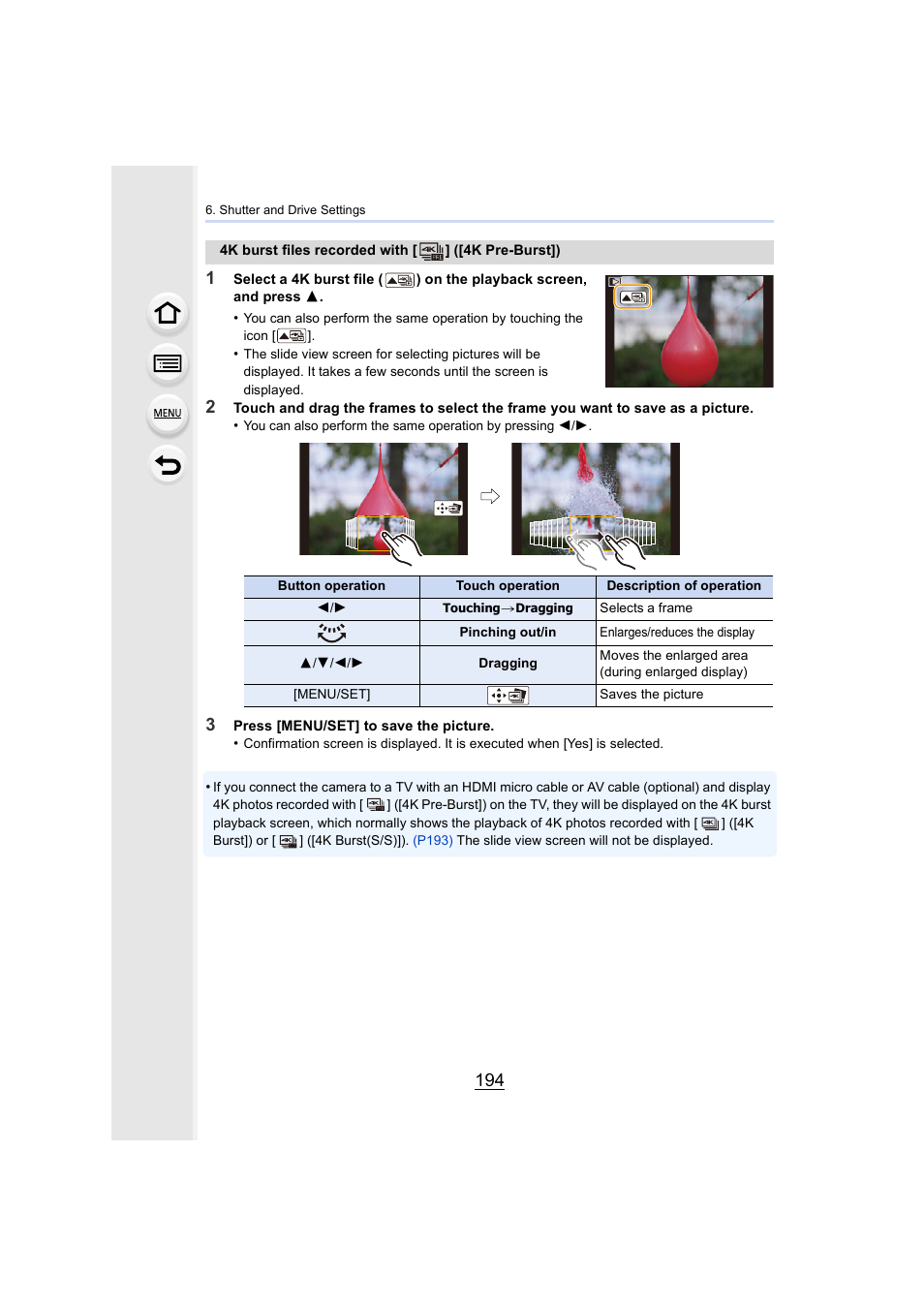 P194 | Panasonic Lumix DMC-G7 body User Manual | Page 194 / 411