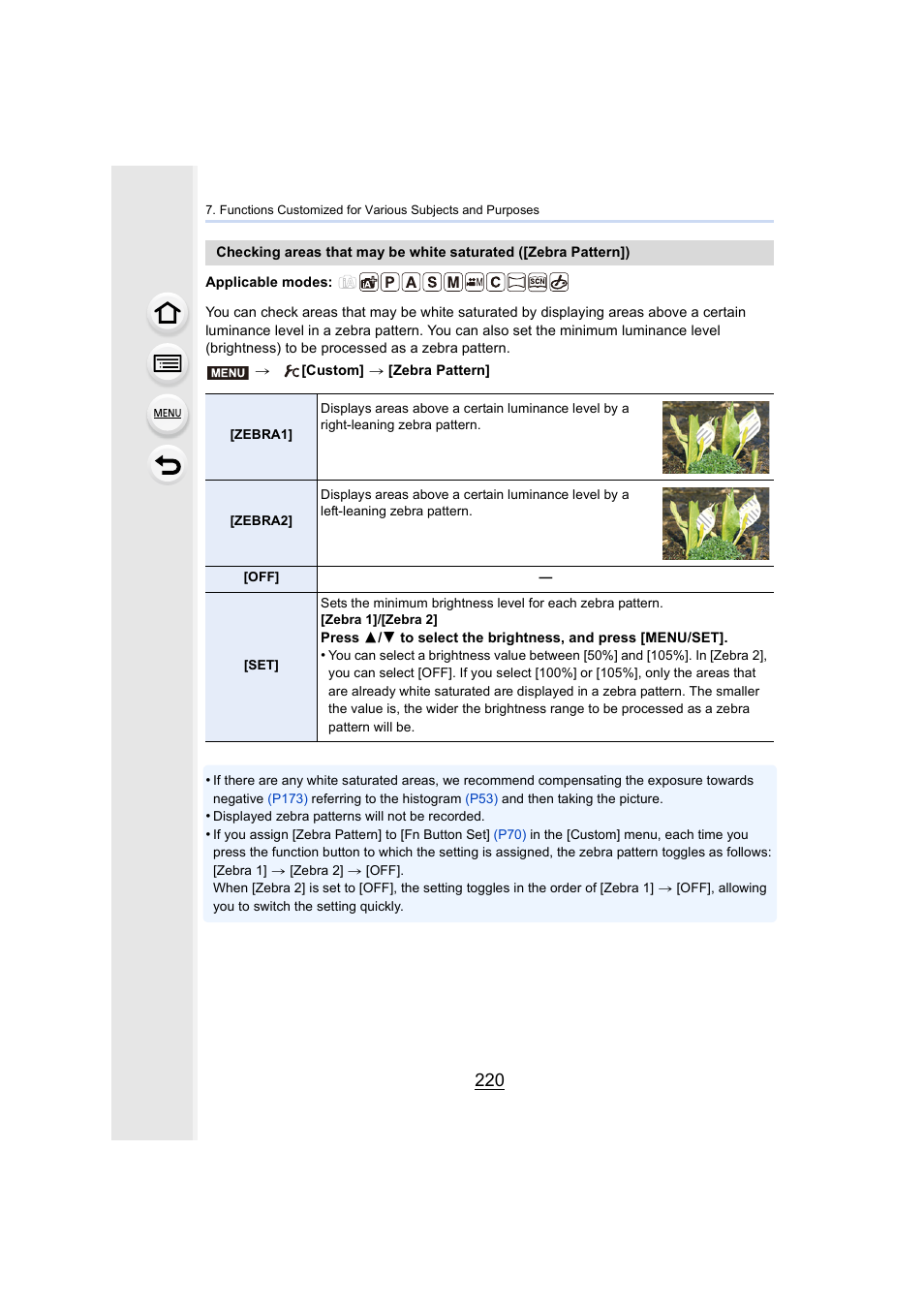 P220, P220) | Panasonic Lumix DMC-G7 body User Manual | Page 220 / 411