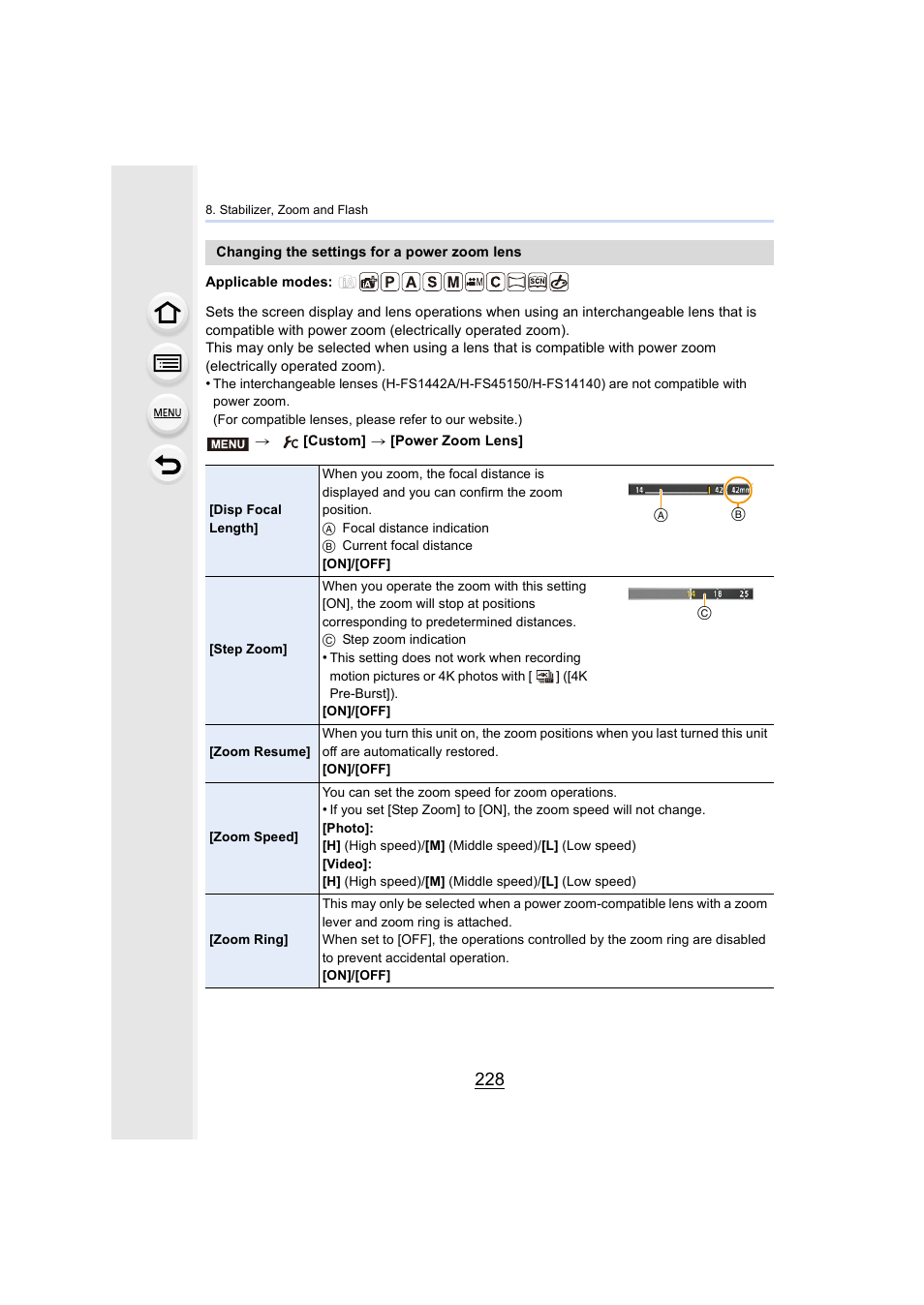 Lens, P228) | Panasonic Lumix DMC-G7 body User Manual | Page 228 / 411
