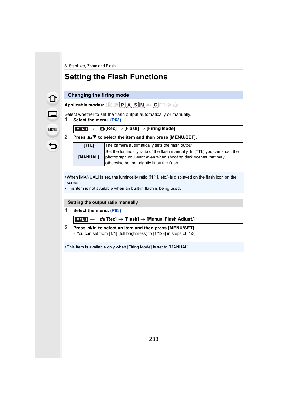 Setting the flash functions, Changing the firing mode, P233) | Panasonic Lumix DMC-G7 body User Manual | Page 233 / 411