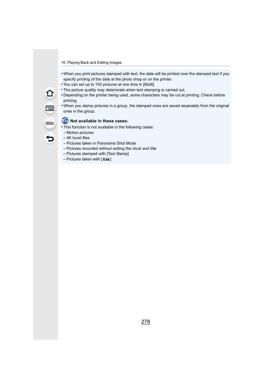 Panasonic Lumix DMC-G7 body User Manual | Page 278 / 411