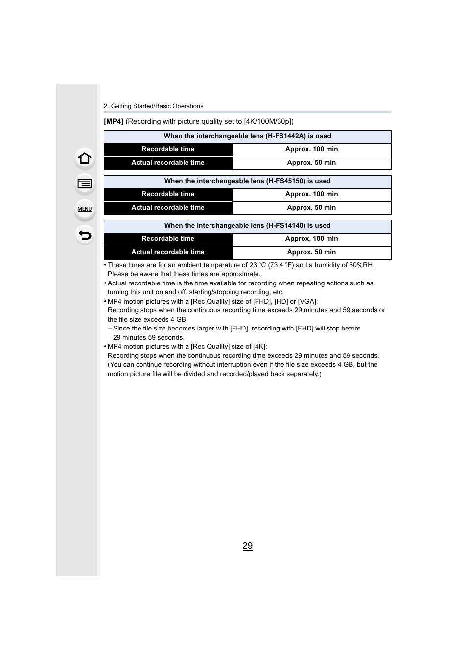 Panasonic Lumix DMC-G7 body User Manual | Page 29 / 411