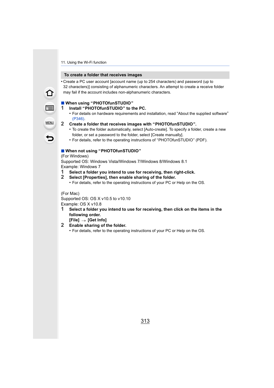 P313) | Panasonic Lumix DMC-G7 body User Manual | Page 313 / 411