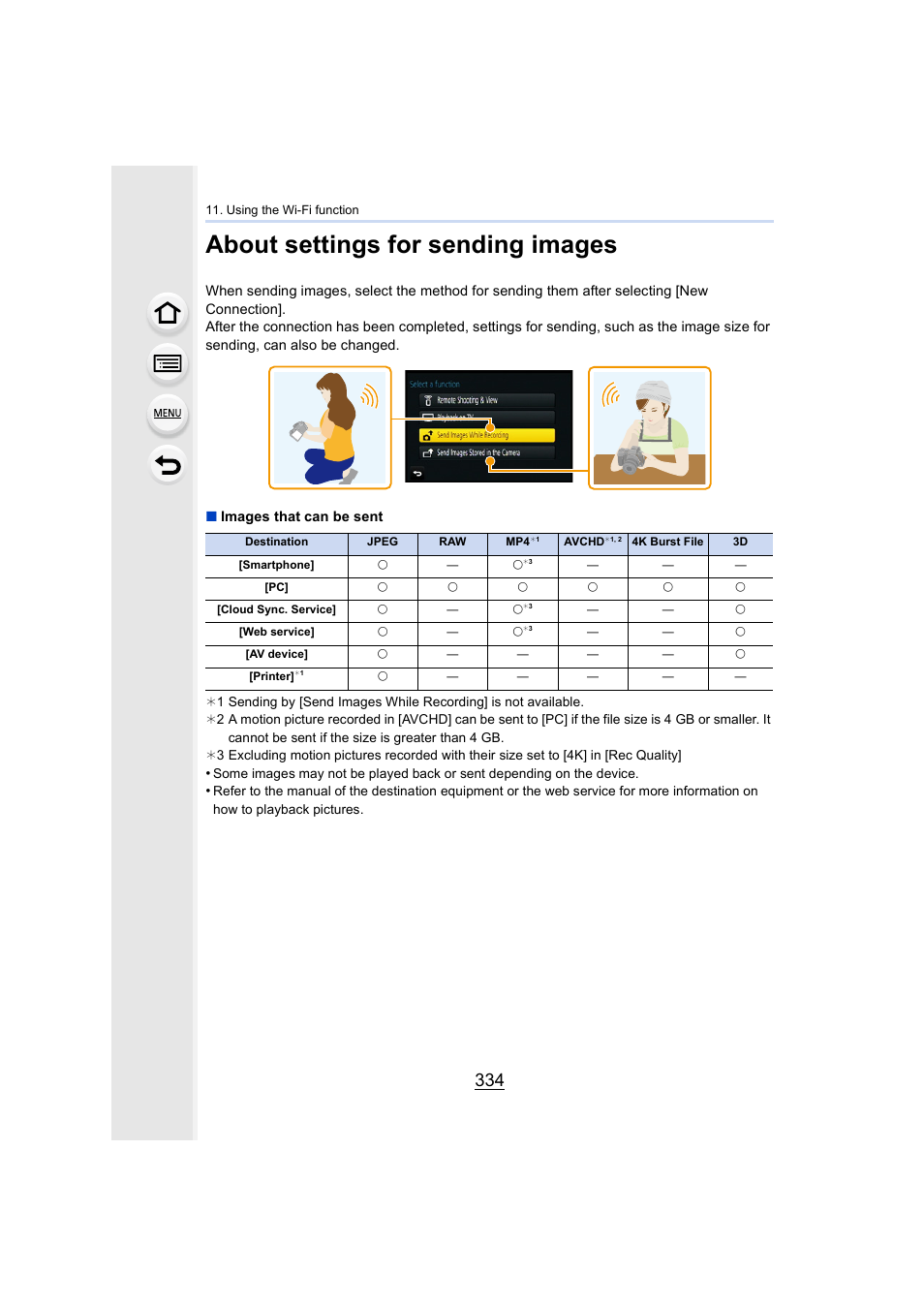 About settings for sending images, P334 | Panasonic Lumix DMC-G7 body User Manual | Page 334 / 411