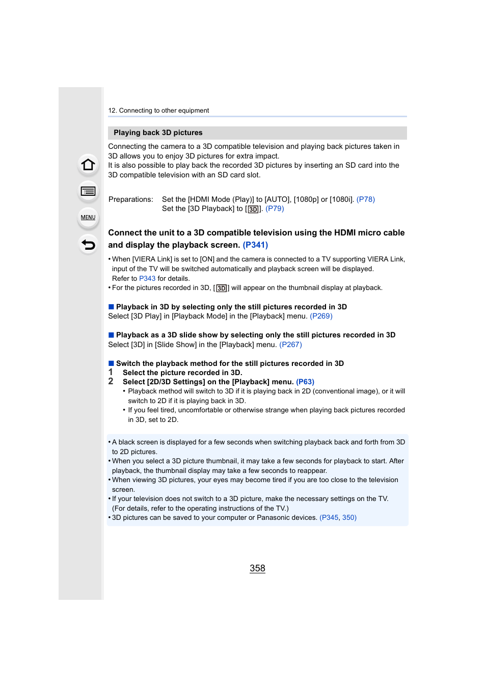 P358 | Panasonic Lumix DMC-G7 body User Manual | Page 358 / 411