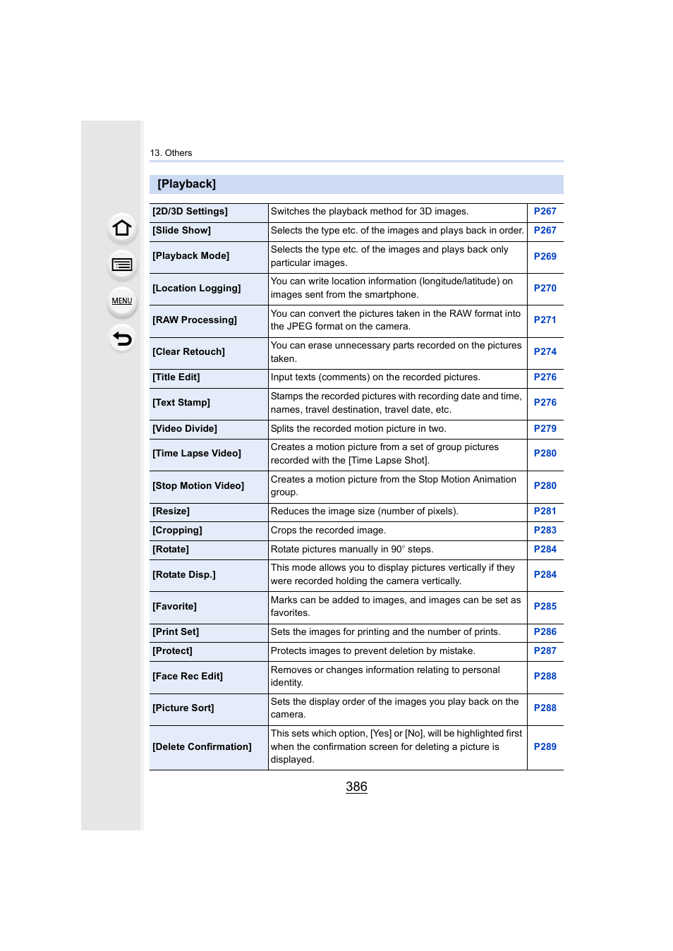 Playback, P386), P386 | Panasonic Lumix DMC-G7 body User Manual | Page 386 / 411
