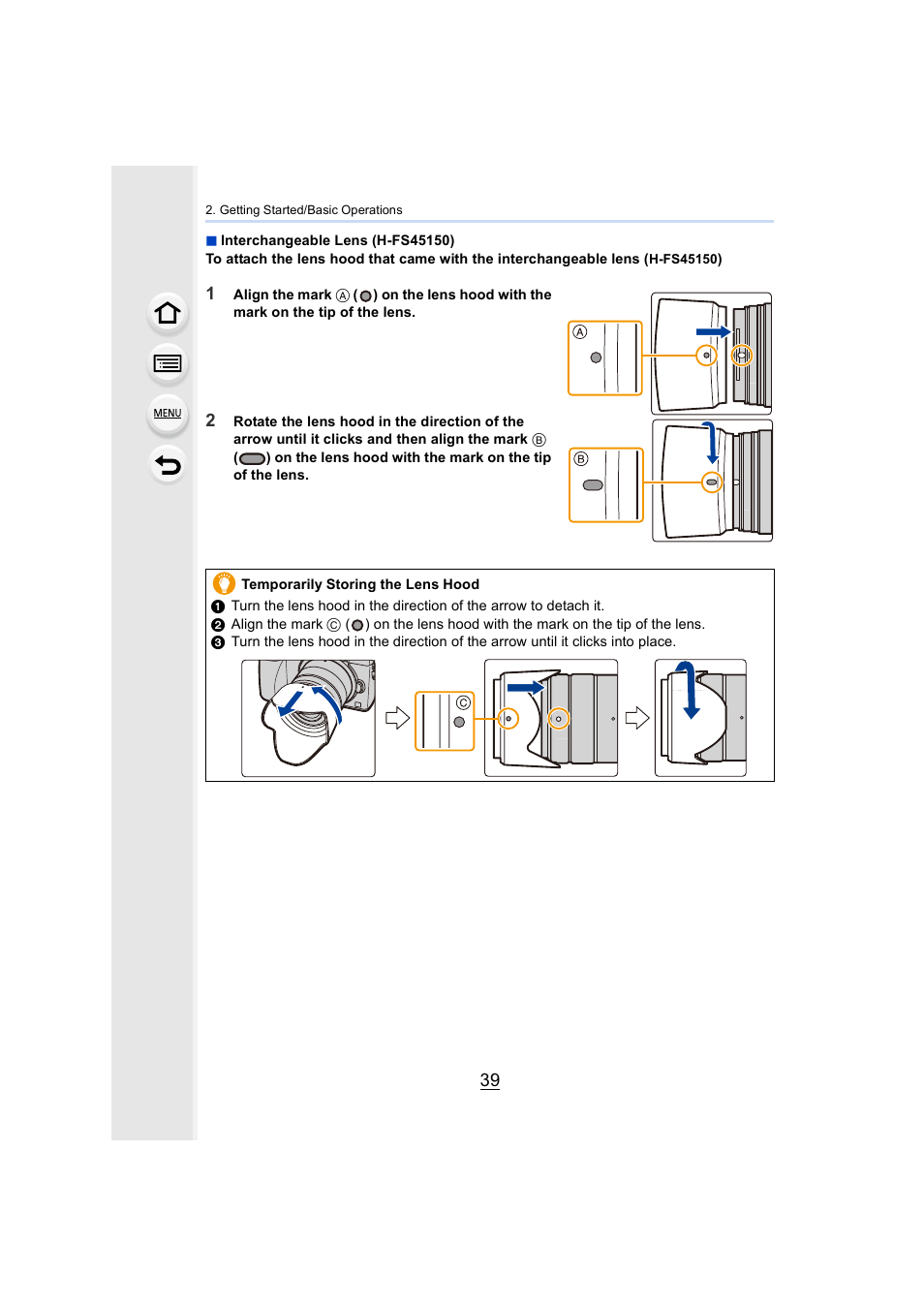 Panasonic Lumix DMC-G7 body User Manual | Page 39 / 411