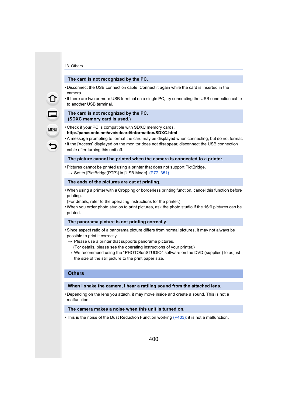 Panasonic Lumix DMC-G7 body User Manual | Page 400 / 411