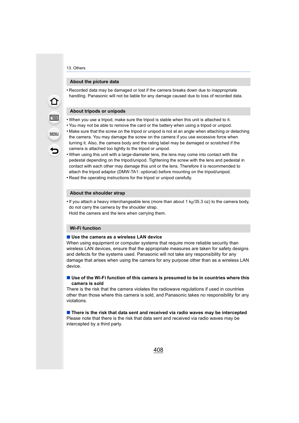Ipod mount, P408) | Panasonic Lumix DMC-G7 body User Manual | Page 408 / 411