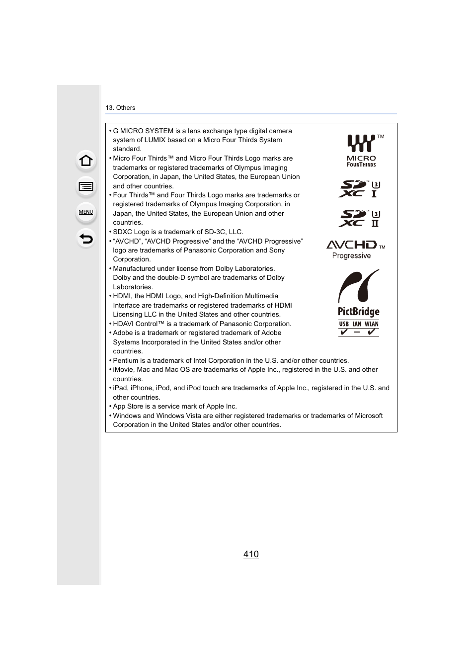 Panasonic Lumix DMC-G7 body User Manual | Page 410 / 411