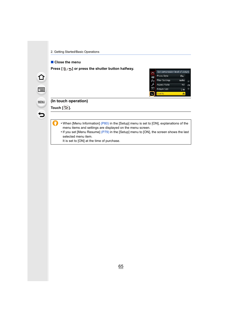 Panasonic Lumix DMC-G7 body User Manual | Page 65 / 411