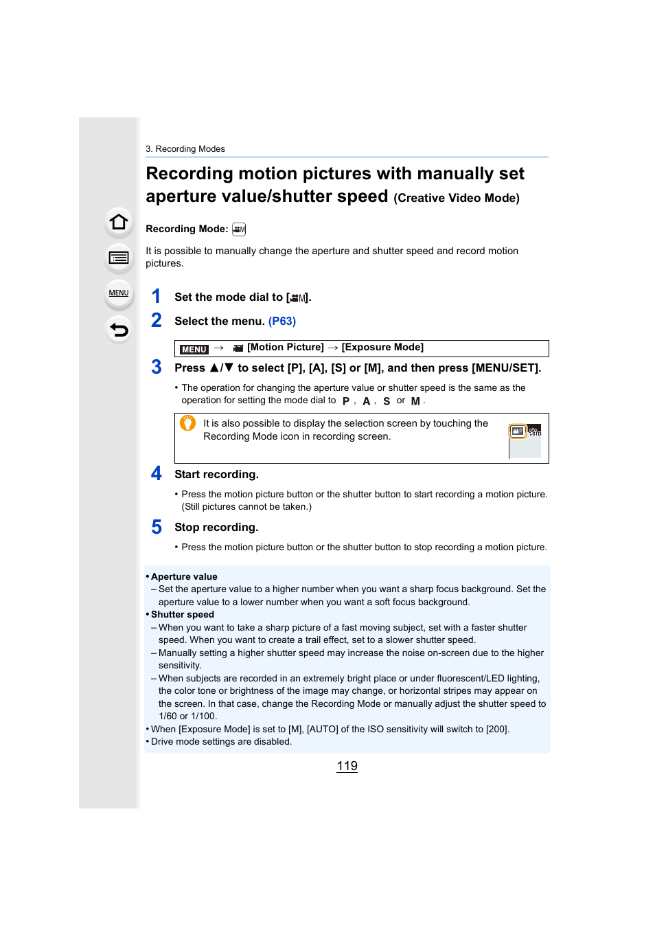 P119, P119) | Panasonic Lumix GX8 User Manual | Page 119 / 403
