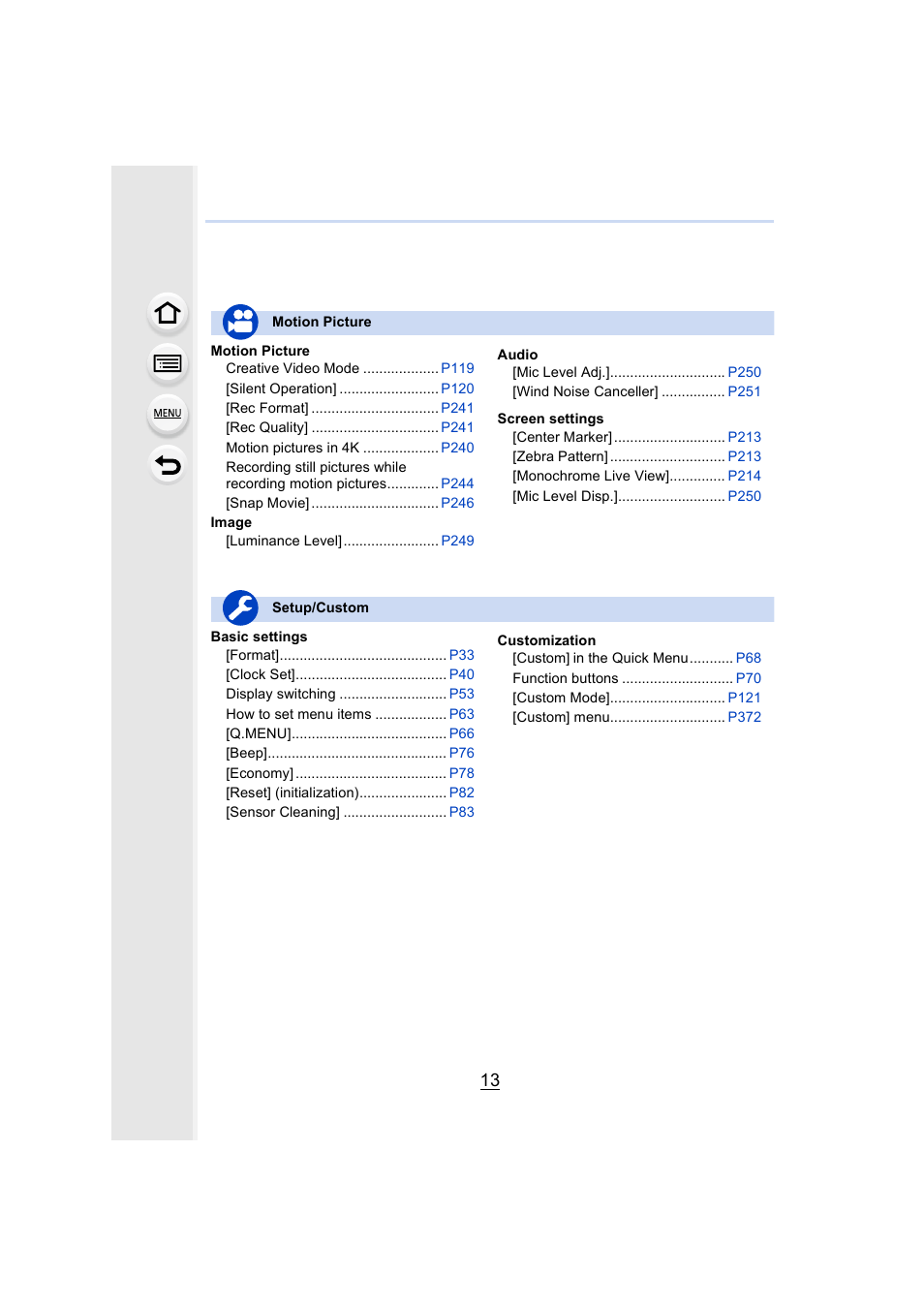 Panasonic Lumix GX8 User Manual | Page 13 / 403
