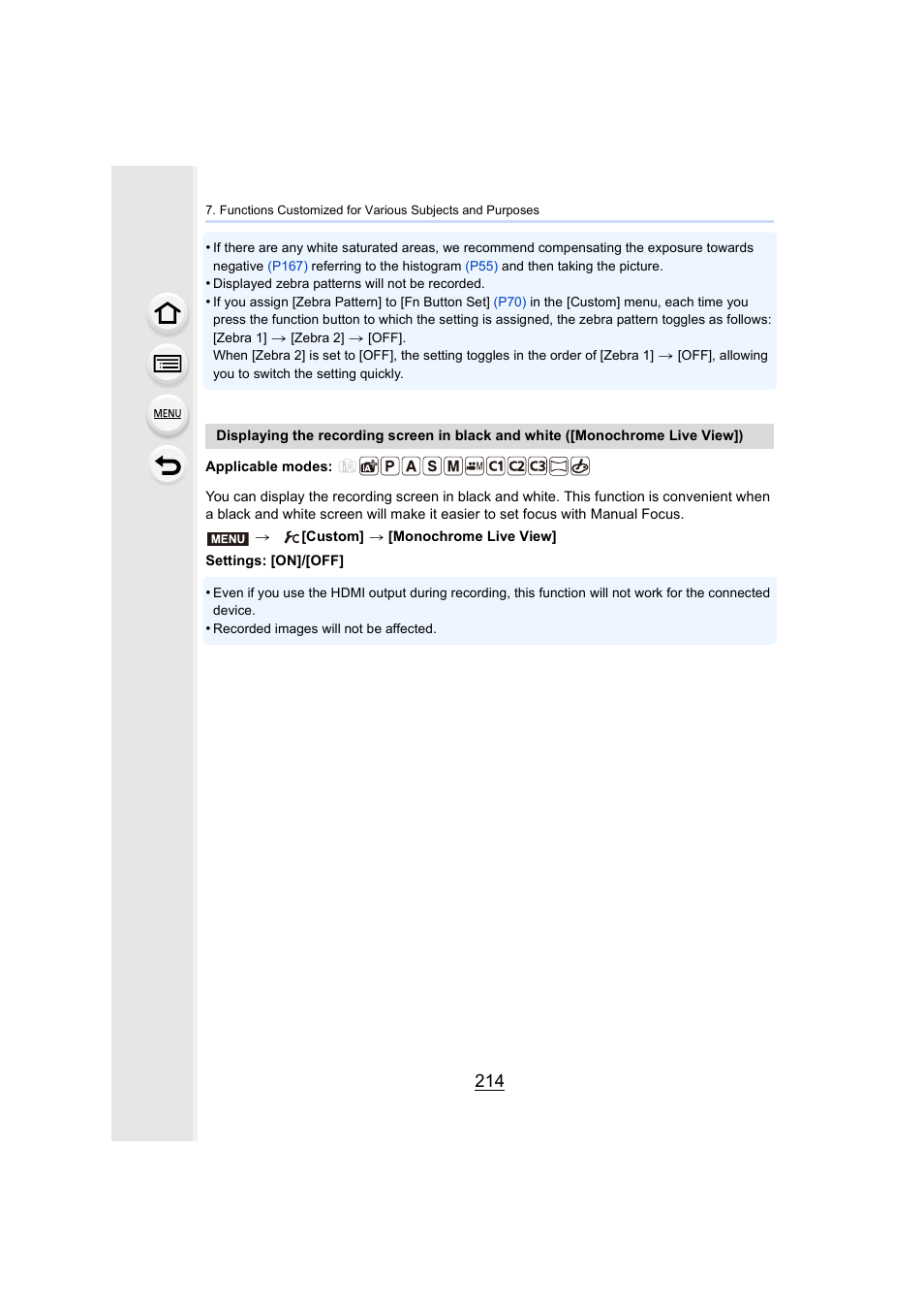 P214, P214) | Panasonic Lumix GX8 User Manual | Page 214 / 403