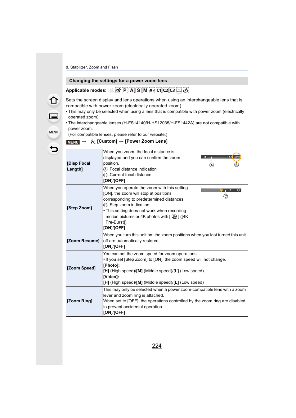 Lens, P224) | Panasonic Lumix GX8 User Manual | Page 224 / 403