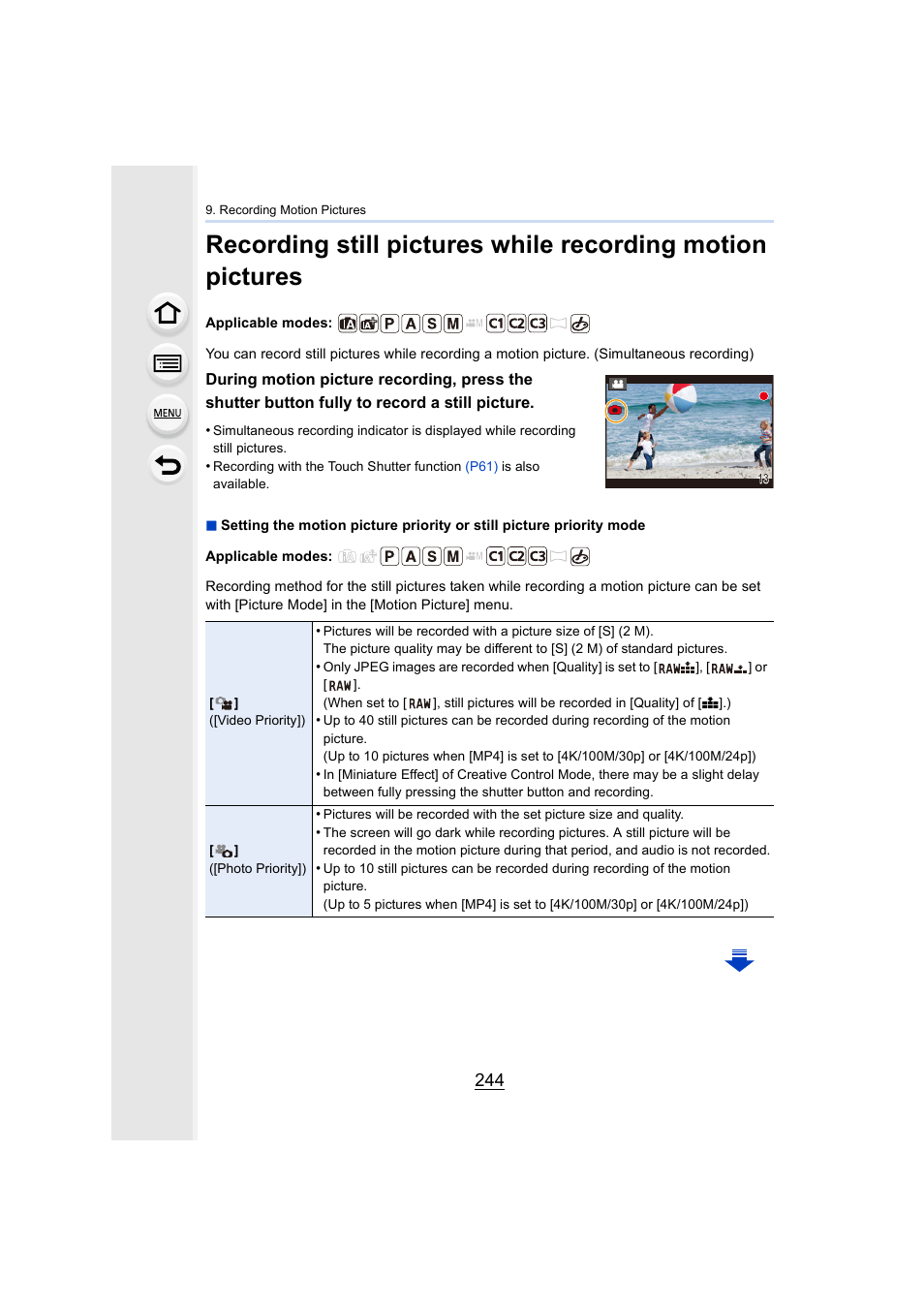 P244, P244) | Panasonic Lumix GX8 User Manual | Page 244 / 403