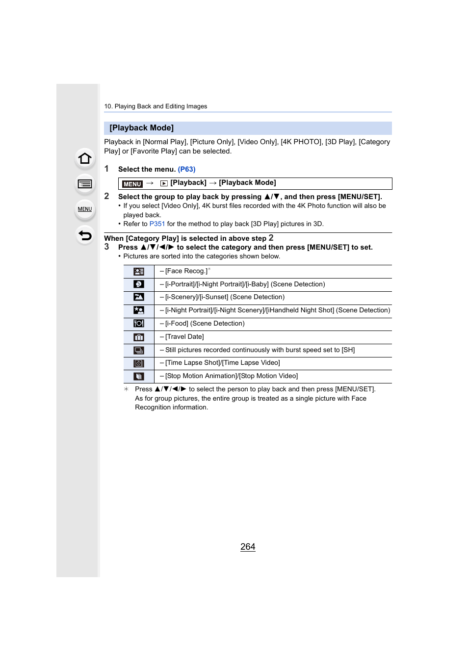 Playback mode, P264), P264 | Panasonic Lumix GX8 User Manual | Page 264 / 403