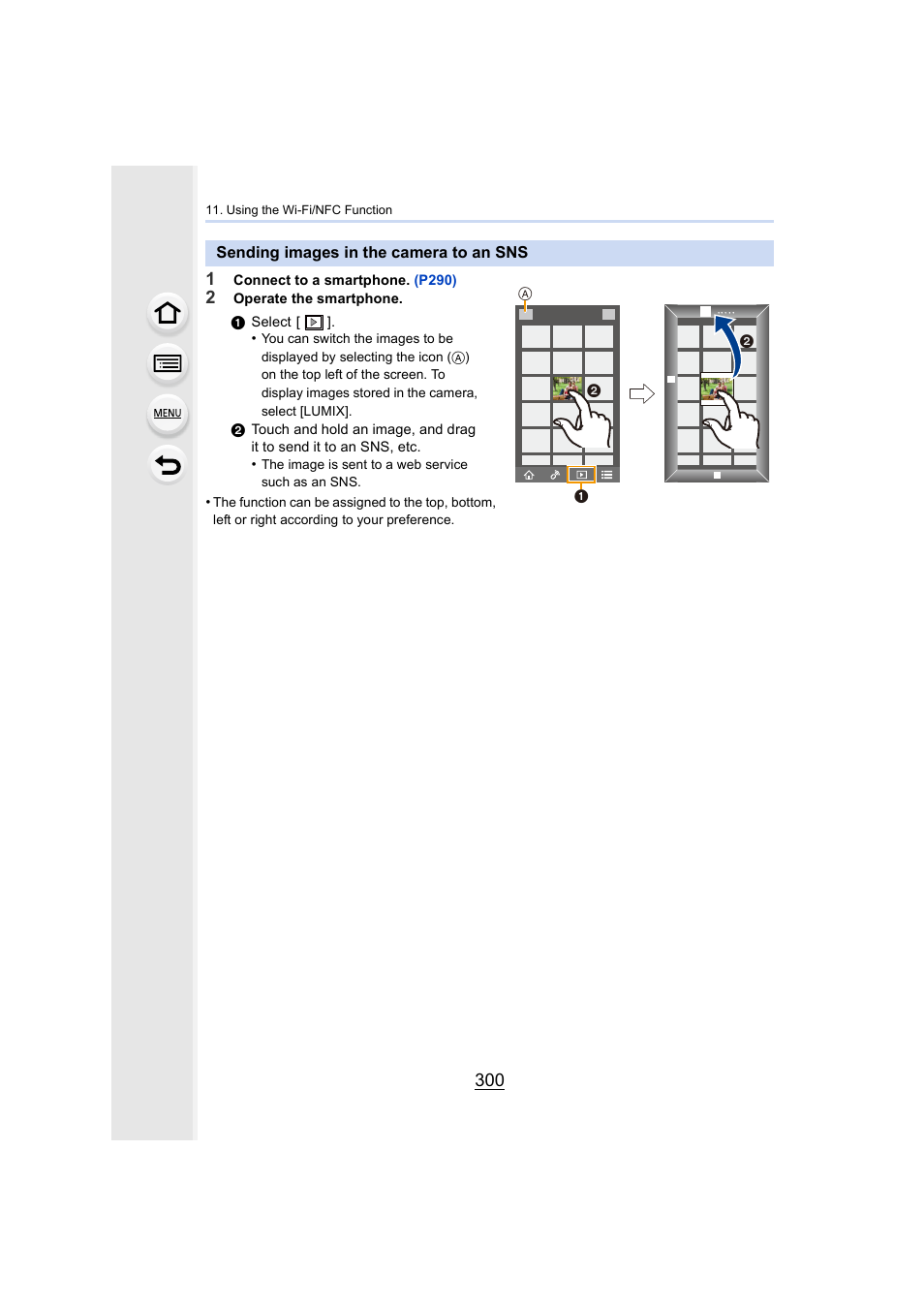 Sending images in the camera to an sns, P300, P300) | Panasonic Lumix GX8 User Manual | Page 300 / 403