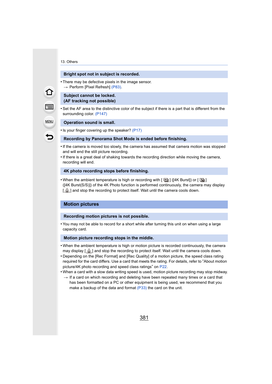 Motion pictures | Panasonic Lumix GX8 User Manual | Page 381 / 403