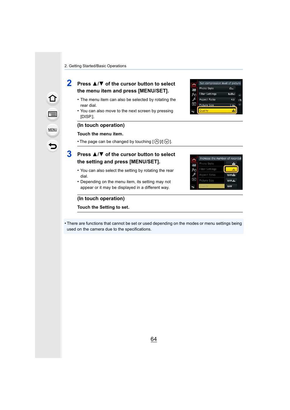 Panasonic Lumix GX8 User Manual | Page 64 / 403