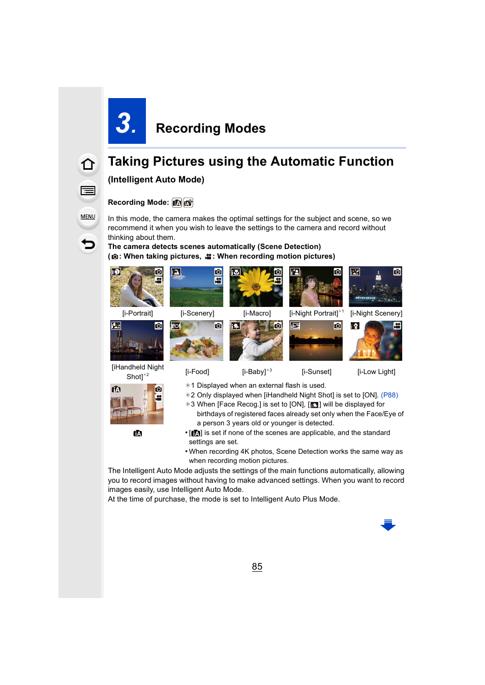 Recording modes, P85) | Panasonic Lumix GX8 User Manual | Page 85 / 403
