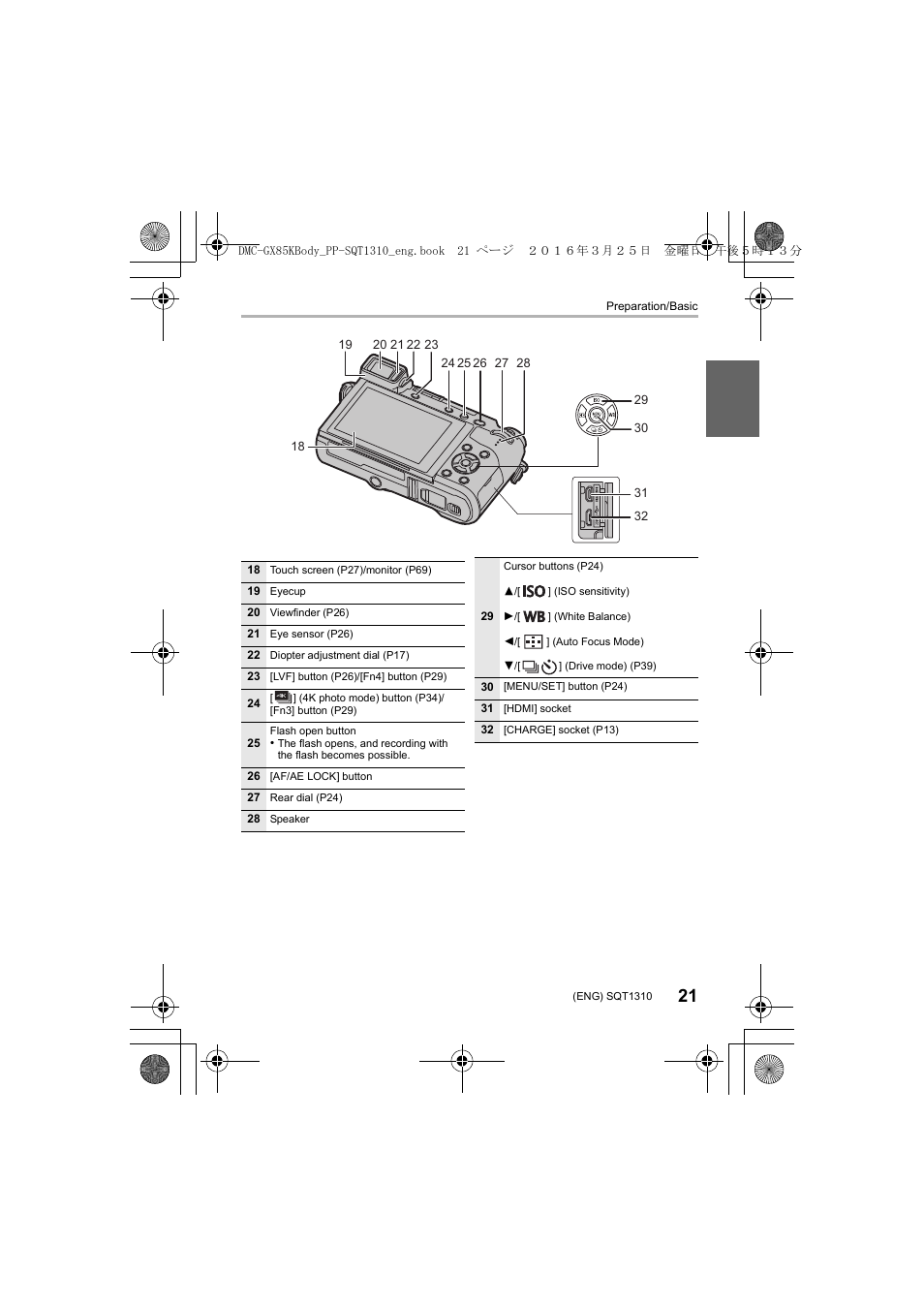 Panasonic Lumix GX80 User Manual | Page 21 / 92
