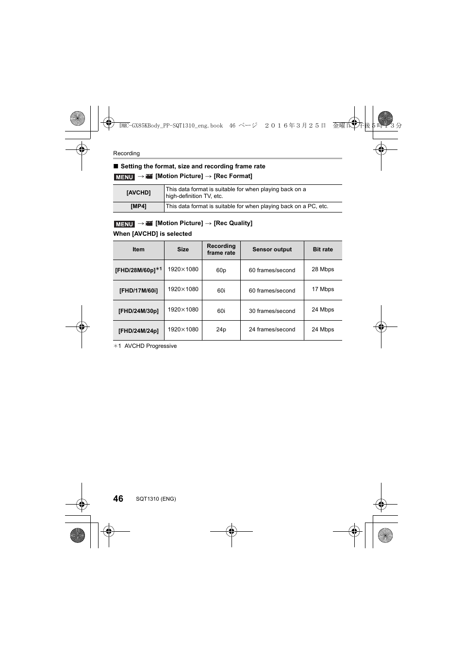 Panasonic Lumix GX80 User Manual | Page 46 / 92