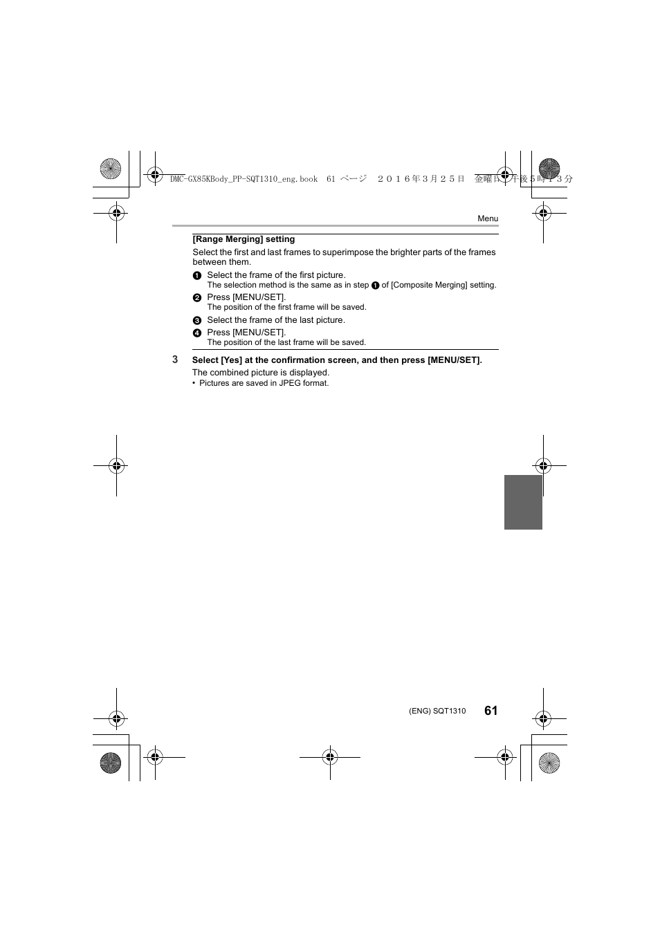 Panasonic Lumix GX80 User Manual | Page 61 / 92