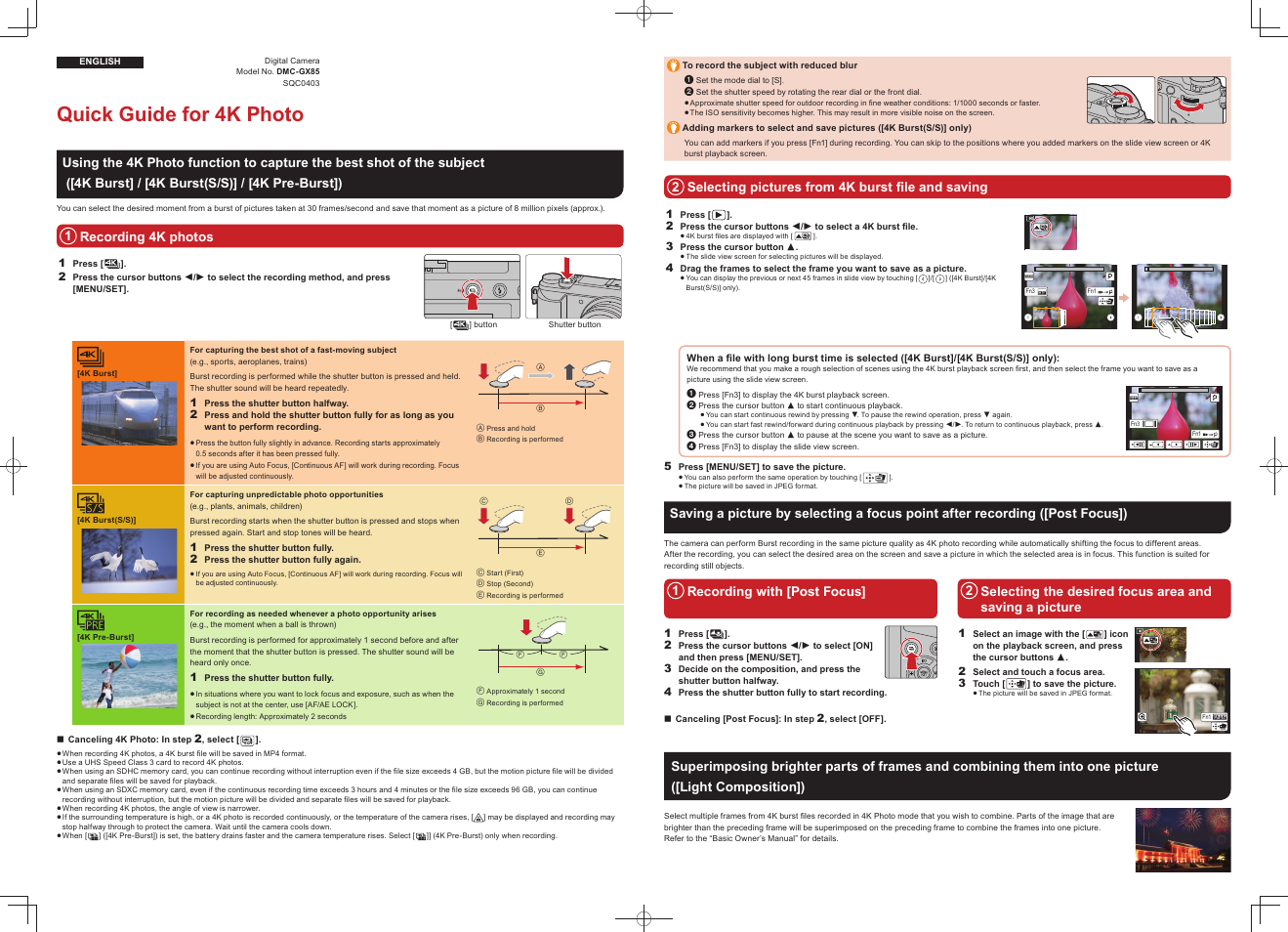 Panasonic Lumix GX80 User Manual | 2 pages