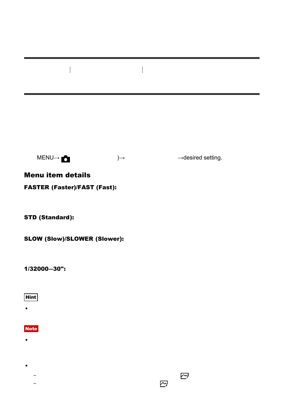 Iso auto min. ss [94, Iso auto min. ss | Sony Cyber-shot DSC-RX100 IV User Manual | Page 110 / 259