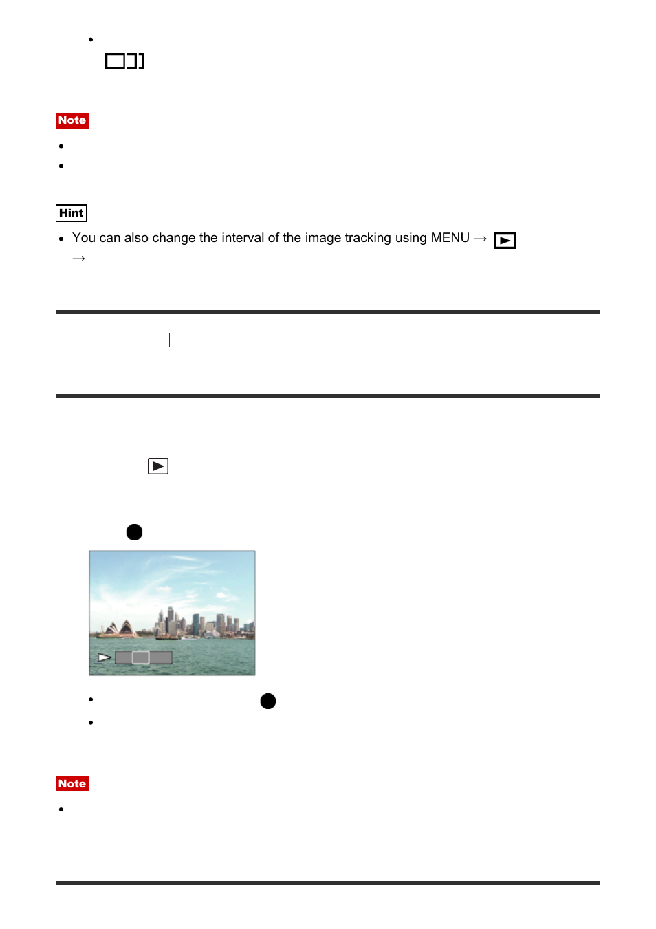 Playing back panoramic images [159, Specify printing [160, Playing back panoramic images | Sony Cyber-shot DSC-RX100 IV User Manual | Page 161 / 259